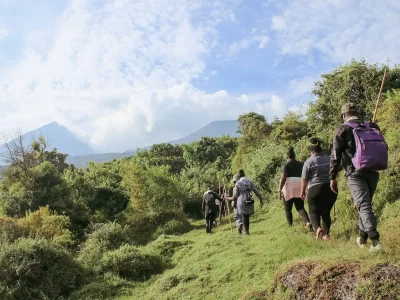 Hiking mount Gahinga