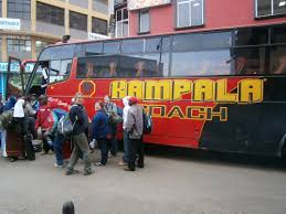 on a Bus to trek mountain gorillas in Bwindi
