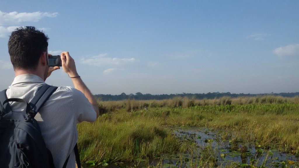 Shoebill filming in Makanaga Swamp