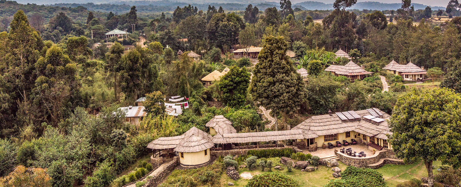 Gahinga Lodge - drone shot