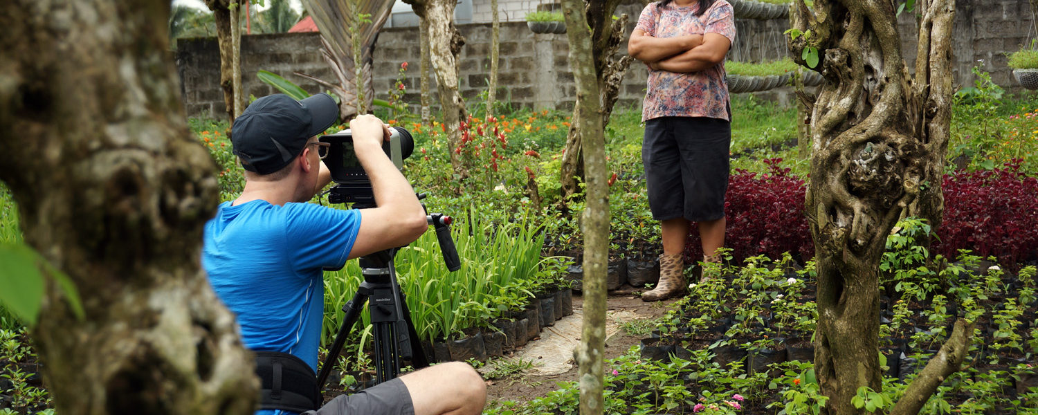 Filming in Entebbe botanical gardens