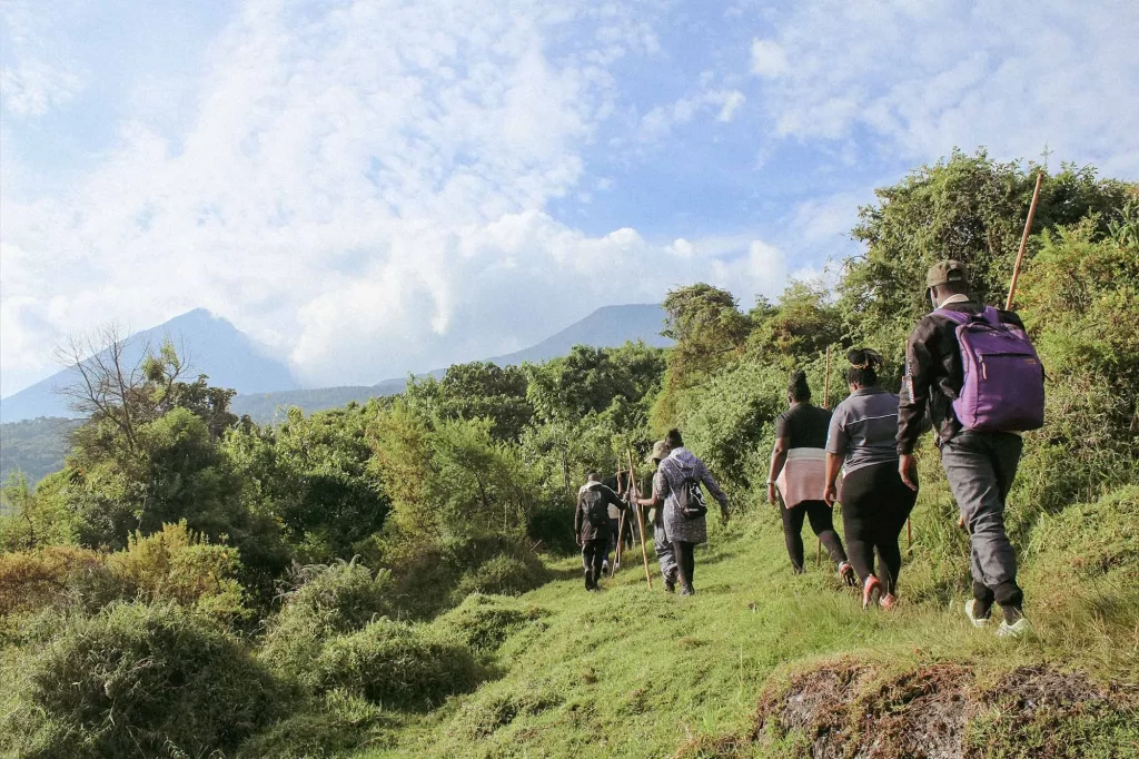 Hiking mount Gahinga